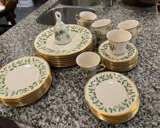 #70 $375 	Lenox Holiday set 
32 pieces + 1 bell
