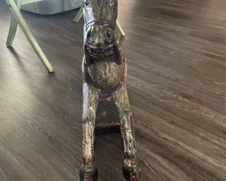 #21 $240	Wood rocking horse 38wx6dx24h