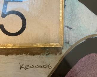 #5 $120 Kennedy Clock Signed 22wx22h