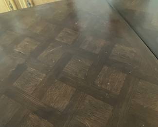 #16 $800 Solid Wood Dining Table w/extentions 88wx39dx29h   4 chairs 22wx21dx38h	
	French Provencal style 