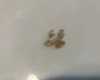 #16B $120 Delphine England dessert set Antique 
	6 cups & saucers / 6 dessert plates
	2 platters 
