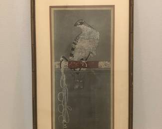 #26 $100	Oriental black and white bird 17wx30h	
