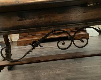 #9	$150 Solid Wood Pub Table 42Wx24Dx29h
British twisted legs built in leaves 9"each