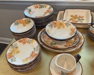 #69 $336 	Franciscan ware October Autumn leaves set 
42 pieces