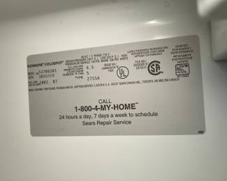 #57 $400	Kenmore Elite side x side refrigerator freezer. Model # 53706201 2002