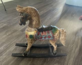 #21B $46	wood rocking horse small one 
