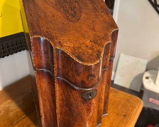 #17B $100  Antique knife wood box 
