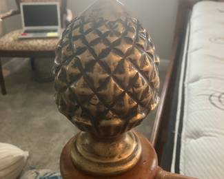 #46 $700	King pineapple and bamboo bed 70h