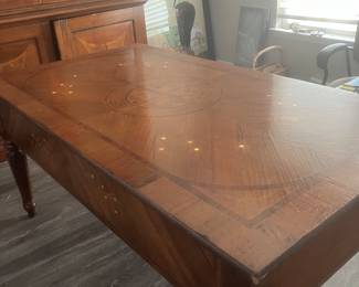 #32 $1,600Marchetti - Italy - Arnica writing desk 	
with inlaid Mother of Pearl 	
Solid wood desk 67wx37dx32h	
