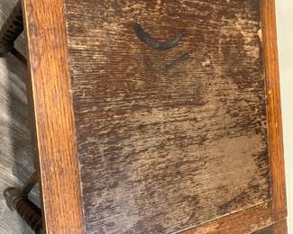 #9 - $150 - British twisted legs built in leaves 9"each - solid Wood Pub Table 42Wx24Dx29h