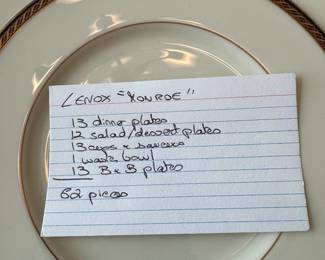 # 71 $375 Lenox Monroe set 
		62 pieces 
