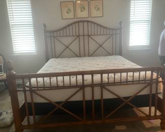 #46 $700	King pineapple and bamboo bed 70h 
