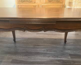 #16 $800 Solid Wood Dining Table w/extentions 88wx39dx29h   4 chairs 22wx21dx38h	
	French Provencal style 