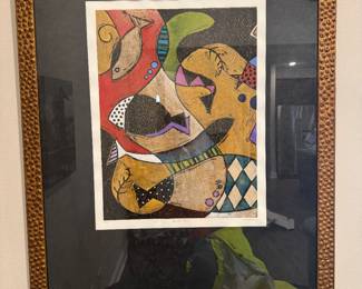 Lisa Kesler (American, 20th/21st century), "Art Habor Hop 1" mixed media prints with painted elements, each pencil signed lower right, each titled lower center, each edition out of 200, 14/200 - 36x44