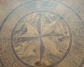 #32 $1,600Marchetti - Italy - Arnica writing desk 	
with inlaid Mother of Pearl 	
Solid wood desk 67wx37dx32h	