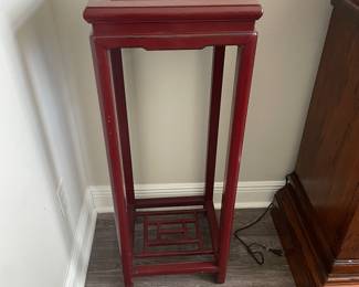 #3 $150 EACH - 2 Asian lacquer wood stand  Table 16wx 16d x42h	

