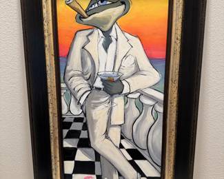 #5B $400 - Jann Harrison (Listed living artist from Nashville TN) "Made to Order" 12x24 - frame 19x31