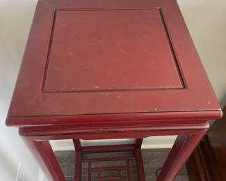 #3 $150 EACH - 2 Asian lacquer wood stand  Table 16wx 16d x42h	