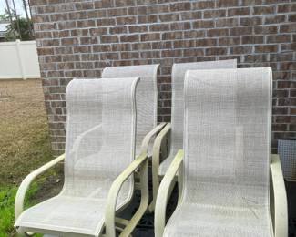 #51 $100	4 Off white outside chairs  24w x 27d x 44h
