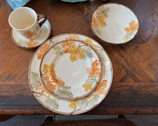 #69 $336 	Franciscan ware October Autumn leaves set 
		42 pieces

