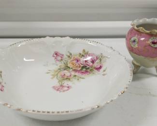 Royal Bavarian Collector Plate and Porcelain Footed Bowl