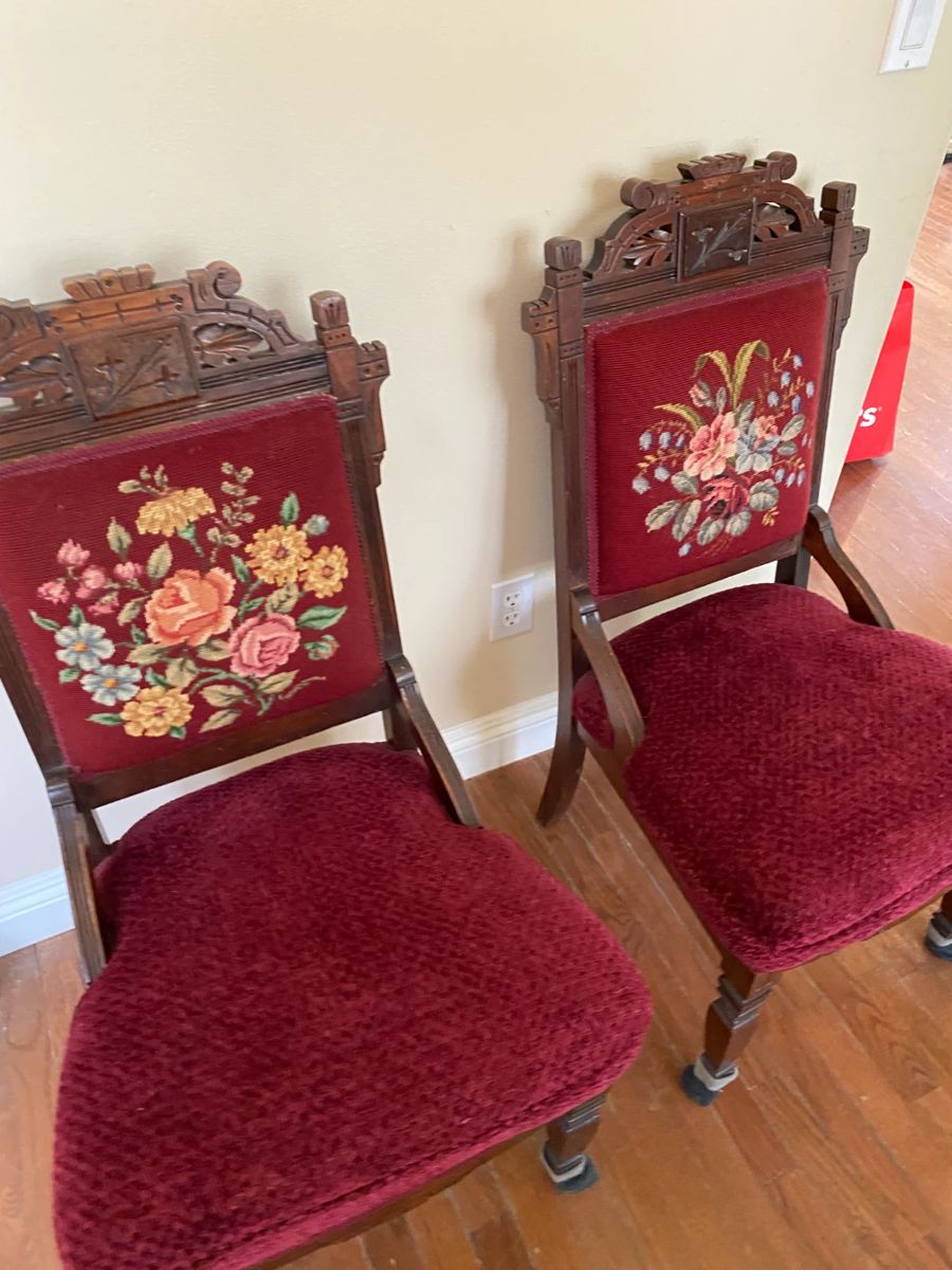 sitting chairs (these have been professionally reupholstered)