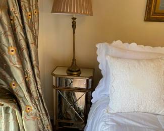 Vintage Lamp, Mirror Nightstand