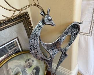Metal Reindeer Sculpture
