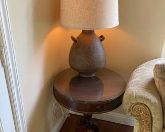 End table, lamp