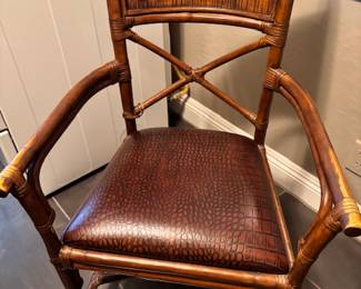 Vintage rattan frame chair (part of a pair)