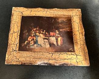 Vintage scene on wood