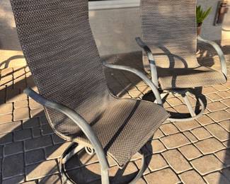 Pair of high back patio chairs 