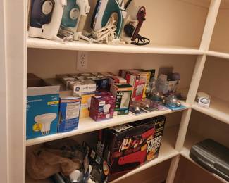 light bulbs, iron, grill accessories