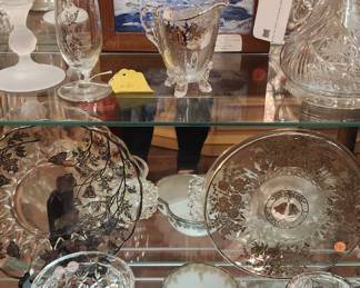 Silver Overlay Platters, Bowls, Cups
Mid Century Cups w Silver Bands