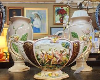 Vintage Capodimonte Footed