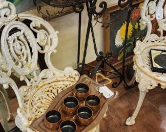 Copper Cups on Copper Tray