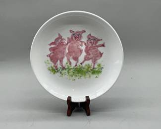Tiffany & Co. Dancing Pigs plate