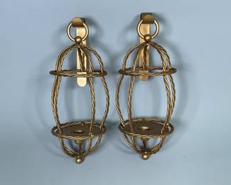 Twisted metal candle sconces