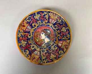 Antique Majolica Shallow Bowl