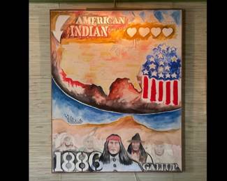 Native American Oil Painting, Delmar Boni