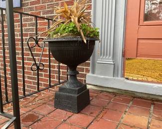Cast iron planter urn
