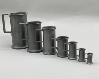 Graduated pewter measuring tankards
