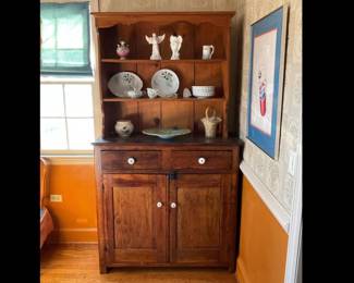 Primitive jelly cabinet with unattached shelving
