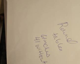 Measurements for table 