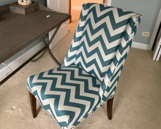 Green and white patterned chair