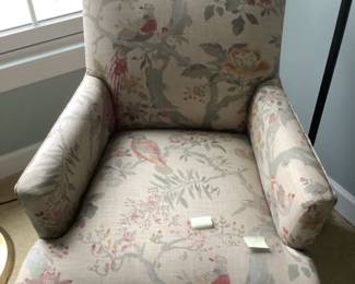 Soft tan with bird pattern side chair