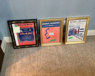 Military framed sheet music from the 40’s