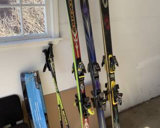 Skis, poles and boots