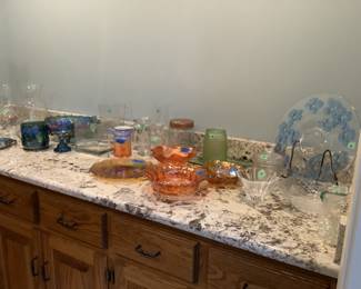 Carnival glass and other decorative glass