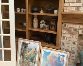 Two Boulder Colorado prints and other decorative pieces